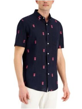 Club Room Button Down Shirt with Pink Pineapple Print